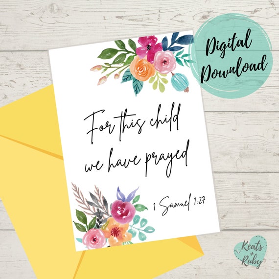 PRINTABLE Bible Verse Baby Card Scripture Baby Shower Card Etsy