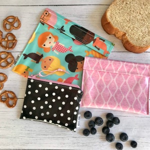 Reusable Snack Bags: Laminated Cotton, Waterproof PUL Lining