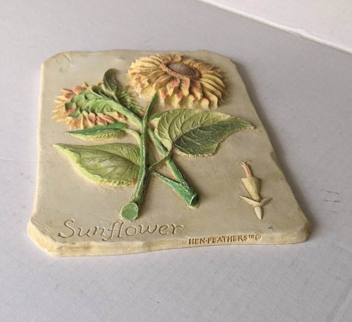 Hen Feathers Hand Cast Resin 7X 9 Wall Plaques Etsy