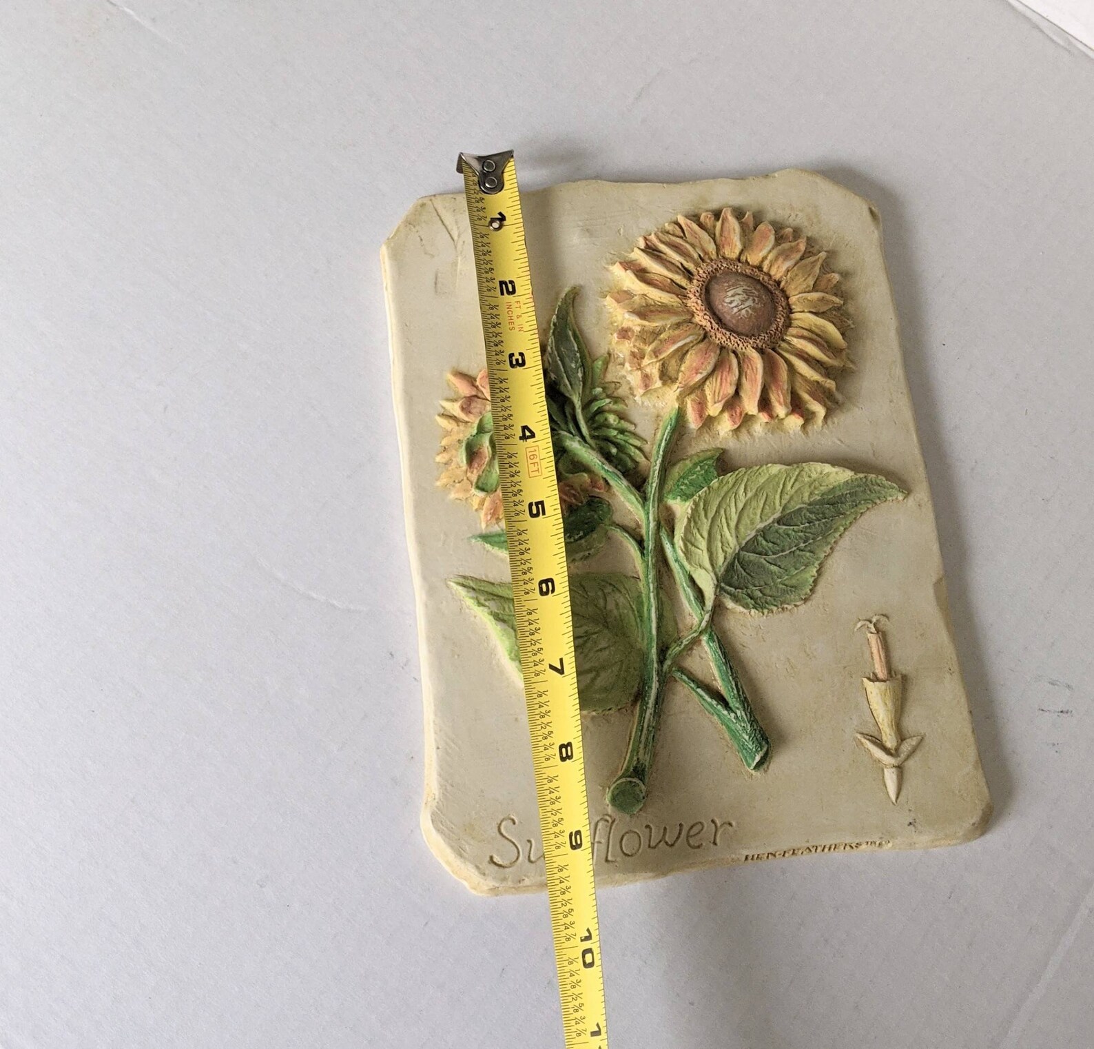 Hen Feathers Hand Cast Resin 7X 9 Wall Plaques Etsy