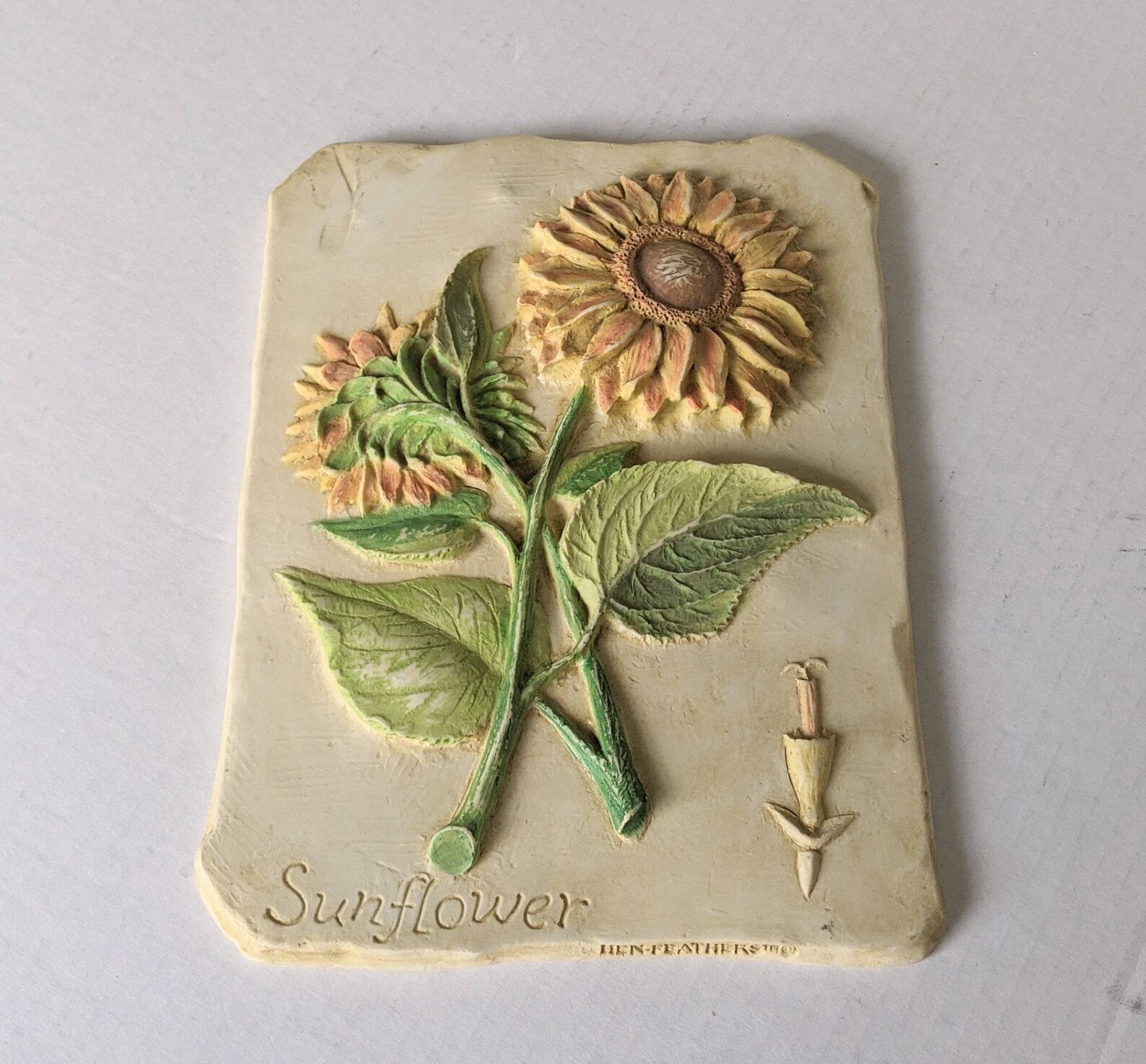 Hen Feathers Hand Cast Resin 7X 9 Wall Plaques Etsy