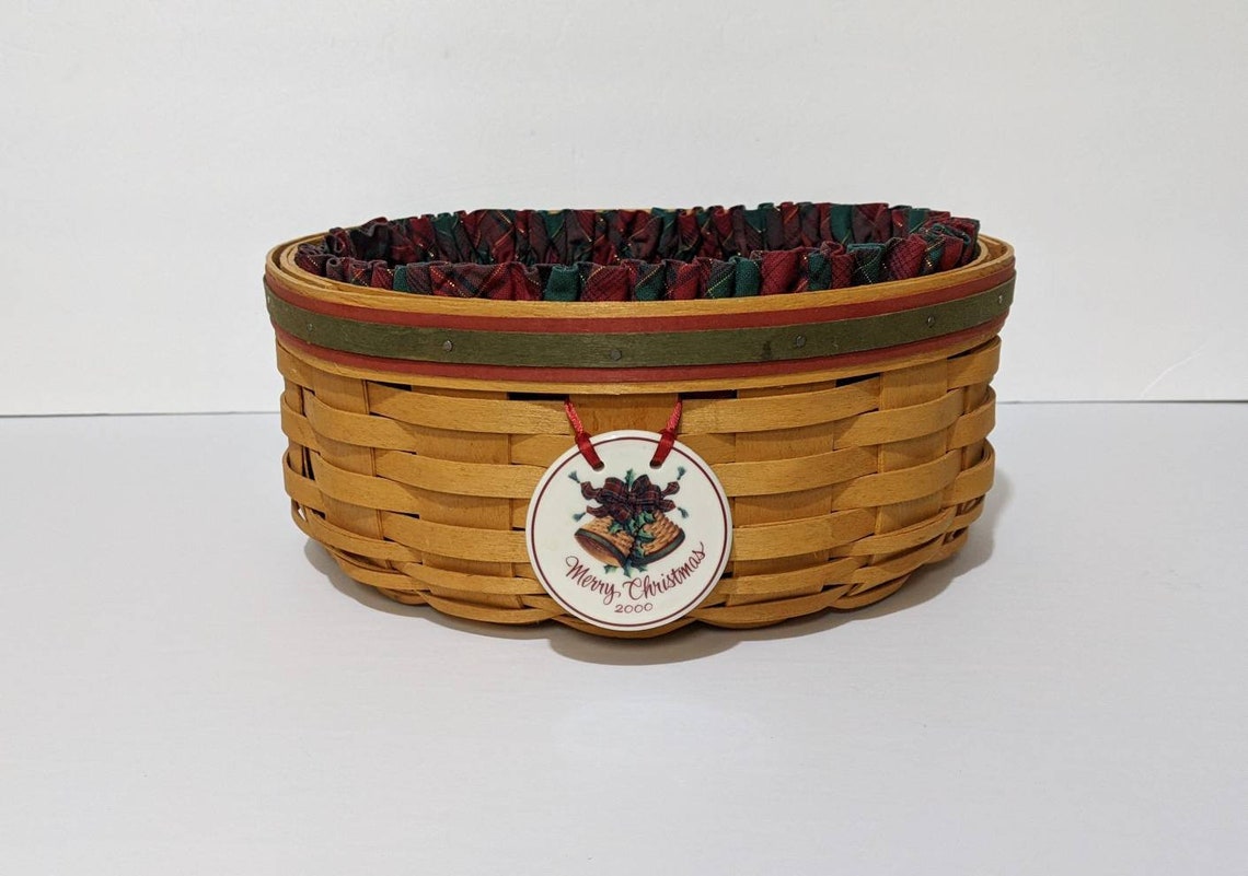 Vintage Longaberger Handwoven Christmas Basket Etsy