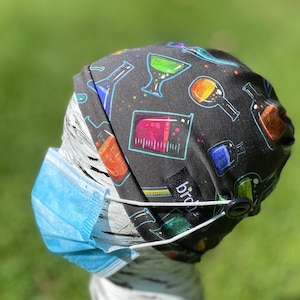 Chemistry Scrub Cap - No Slip - Moisture-Wicking, No Ties, Stretch Comfort Fit, Full Nurse Head Wrap for Dental, Vet, Healthcare