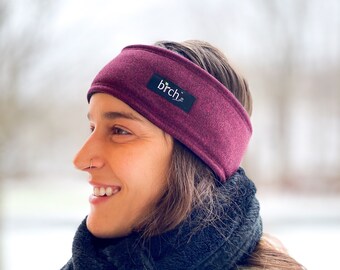 brchbrand Burgundy Earwarmer Winter Fleece Lined Polartec Headband, Super Warm Comfortable, Wind Resistant, 200 Polartec ThermoPro Headband, Ski, Hike