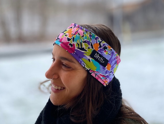 Watercolors Winter Fleece Lined Polartec Headband Super Warm