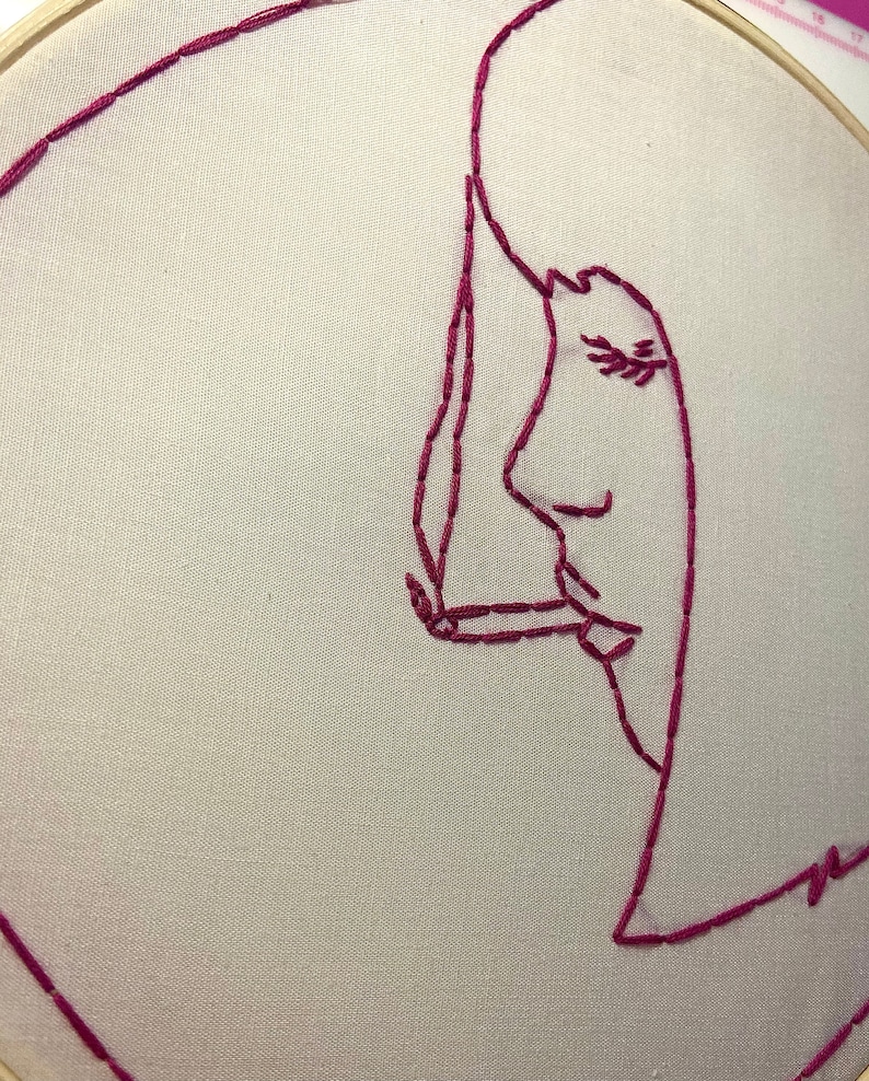 Smoke Break ~ 8 Hoop Hand Embroidered Decor