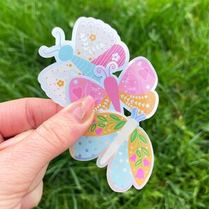 Butterfly artwork cute stickers / holographic sticker / butterflies sticker set / waterproof vinyl stickers / Planner stickers laptop gift