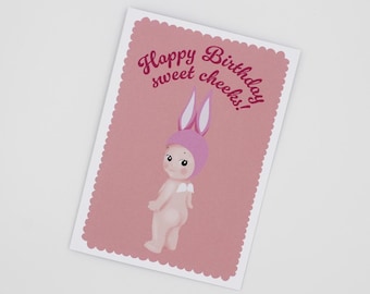 Sonny angels birthday greeting card / Sonny angels strawberry birthday card / Sonny angel gift idea / sonny angel greeting card