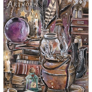 Magic Potion (Original & Art Print) - Wicca Art, Witchy Wall Art, Magic, Sorcery, Witch, Witchcraft, Witchcraft, Gothic, Magical