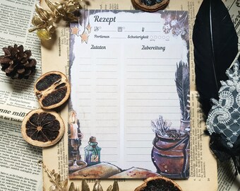 Recipe block A5, recipe list, recipes, recipe template, recipe collection, favorite recipes, for self-writing, notepad, magic, magic