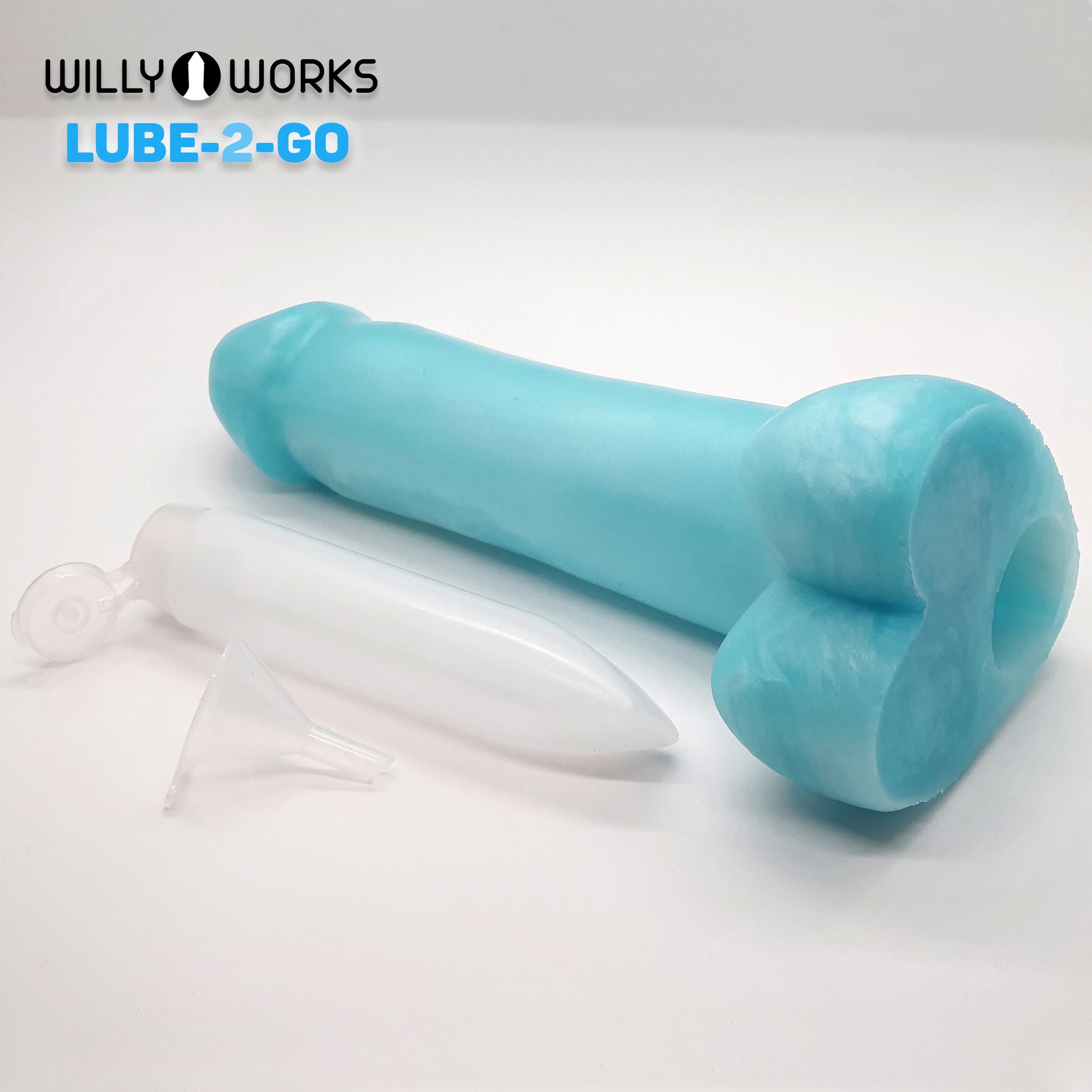 Lube2GO Lube Squirting Dildo 7 Inch Teal Blue Etsy