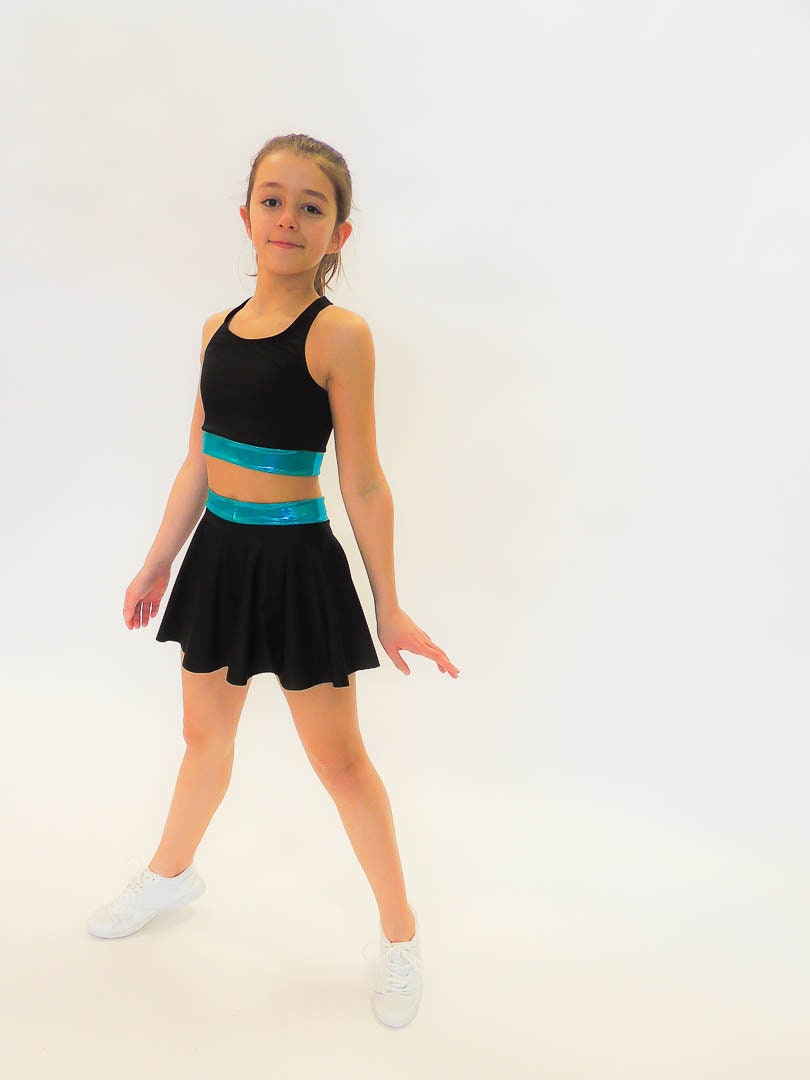 The bailey Sports Bra, Spandex Short, Optional Matching Cheer Bow