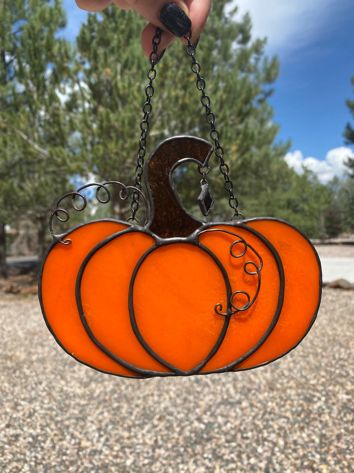 Whimsical Pumpkin Stained Glass Suncatcher Etsy
