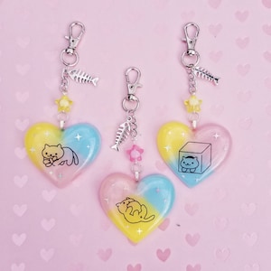 Pastel Rainbow Neko Atsume Bag Charms