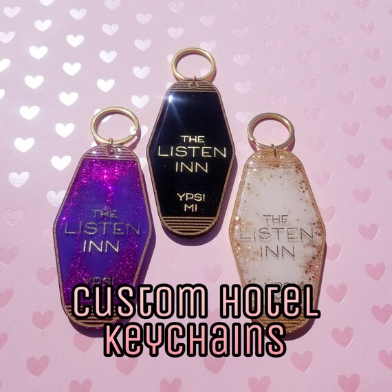 Custom Hotel Keychain Etsy