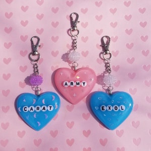 Kpop Fandome Bag Charms - exol, carat, army