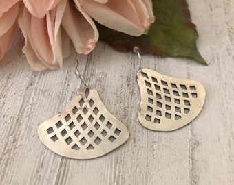 Silver Statement Earrings, Vintage Tableware Earrings, Lightweight Statement Earrings, Silverware Jewelry, Unique gift for Her