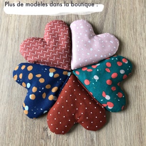 Mini bouillotte sèche chaude, chaufferette de poche ou compresse froide en tissu et graines de lin faite main à lunité image 8