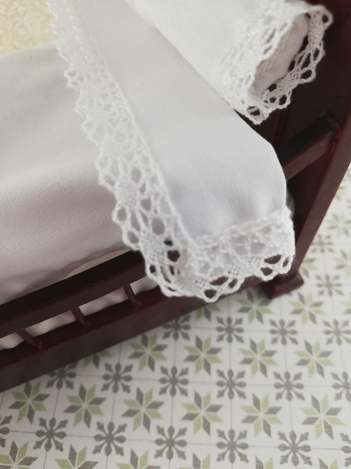 Baby crib blanket and sheet set 1/12 scale miniature bed Etsy