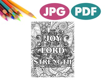 Christian Coloring Page | Coloring for Adults | Coloring for Kids | Digital Print