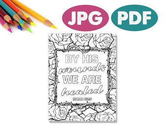Christian Coloring Page | Coloring for Adults | Coloring for Kids | Digital Print