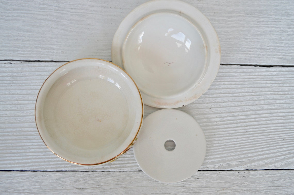 Antique Homer Laughlin Soap Dish With Cover And Insert Etsy