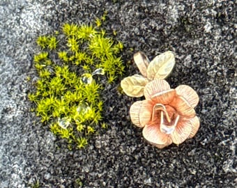 Style très RARE, marque Landstrom, Black Hills Gold, pendentif rose