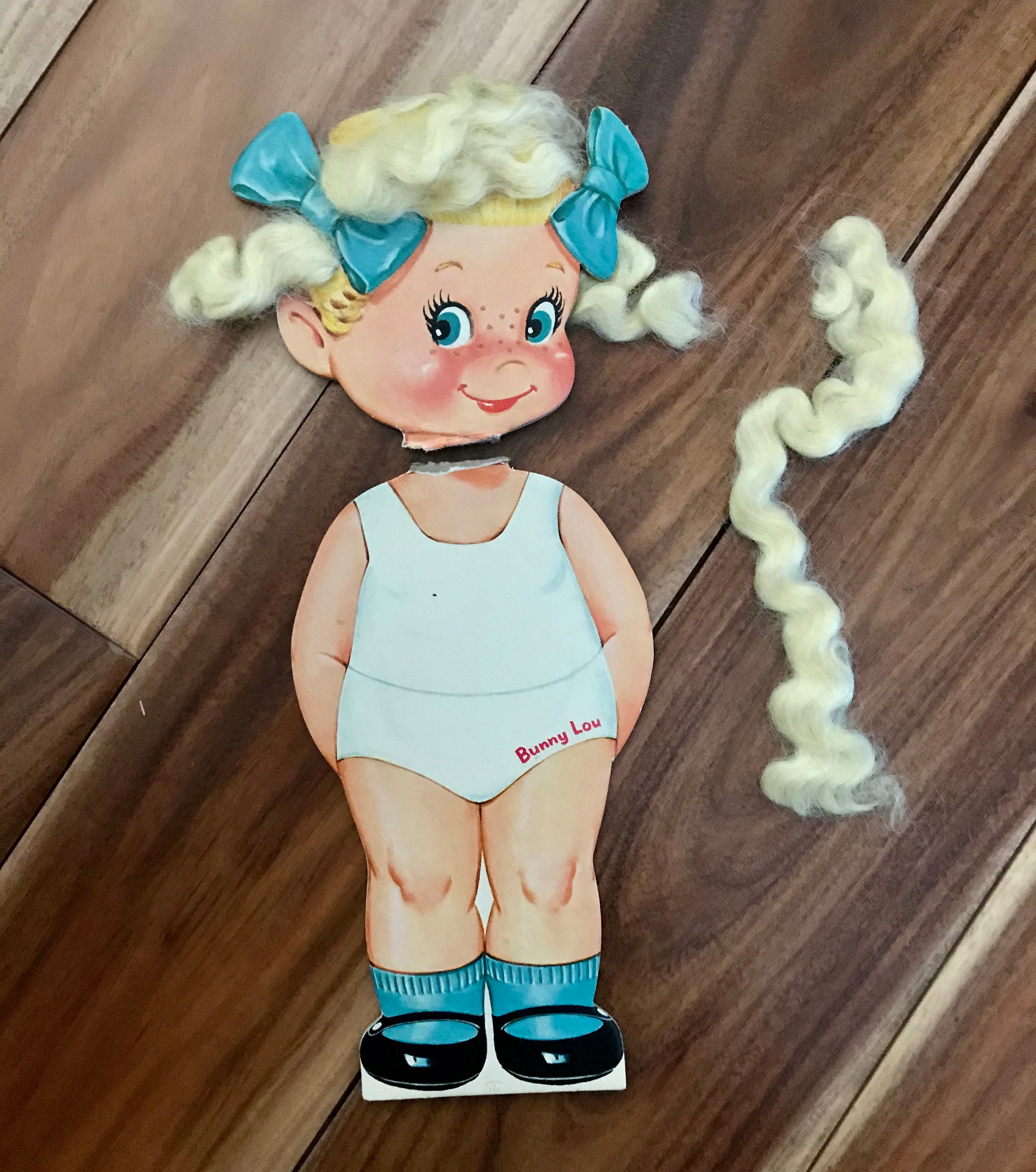 Bunny Lou Paper Doll Set With Real Hair and 32 Outfits - Etsy UK