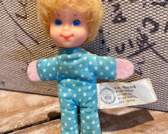 Vintage 1945 Jointed Celluloid Baby Girl Doll with Bottle