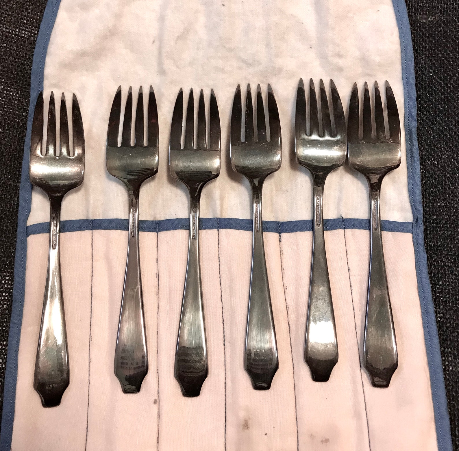 Antique Set of 6 Dessert Forks in Dover/plymouth by Milford Silver Co