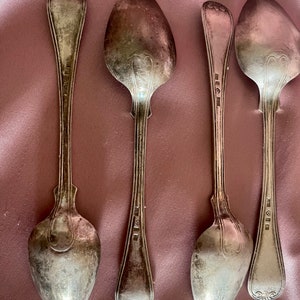 Rare, Swedish, Antique, Set of 5 Demitasse Spoons, 5 1/2&quot;, Christoffer Ekbeck. 1876