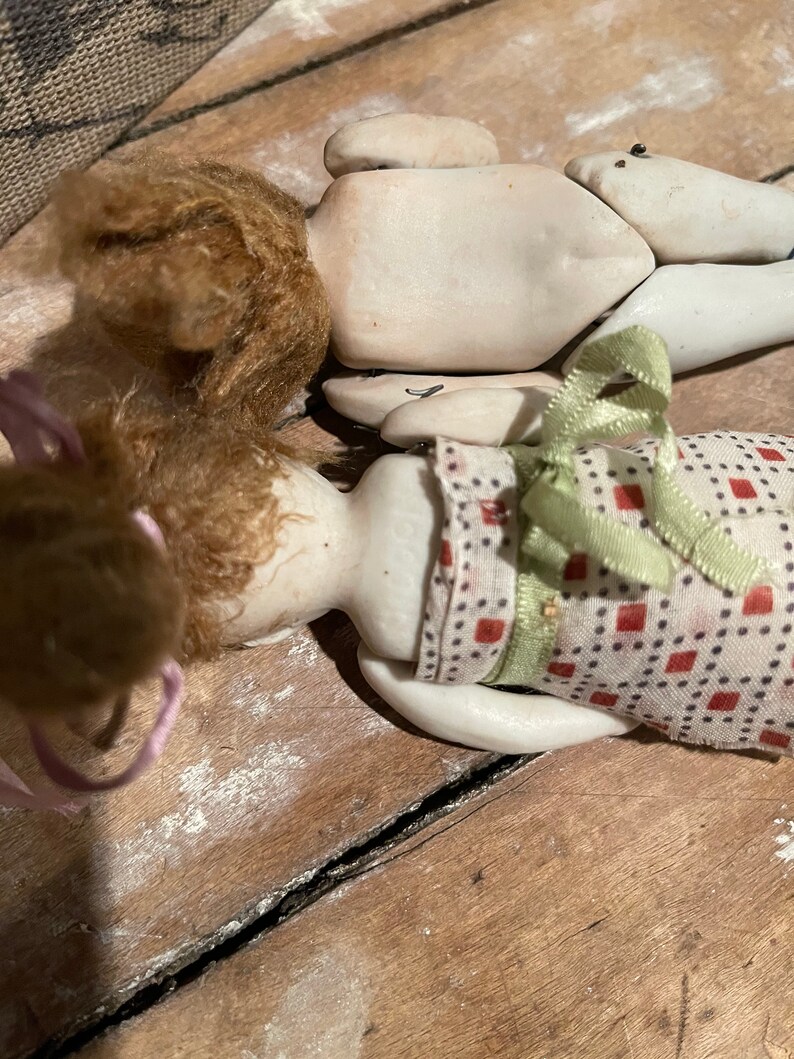 Nippon Dolls, Bisque, Wirejointed, 5 Dolls With Hair, Made in Japan