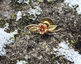 Style rare, marque Landstrom, Black Hills Gold, épingles de cravate/épinglettes/broche à fleurs