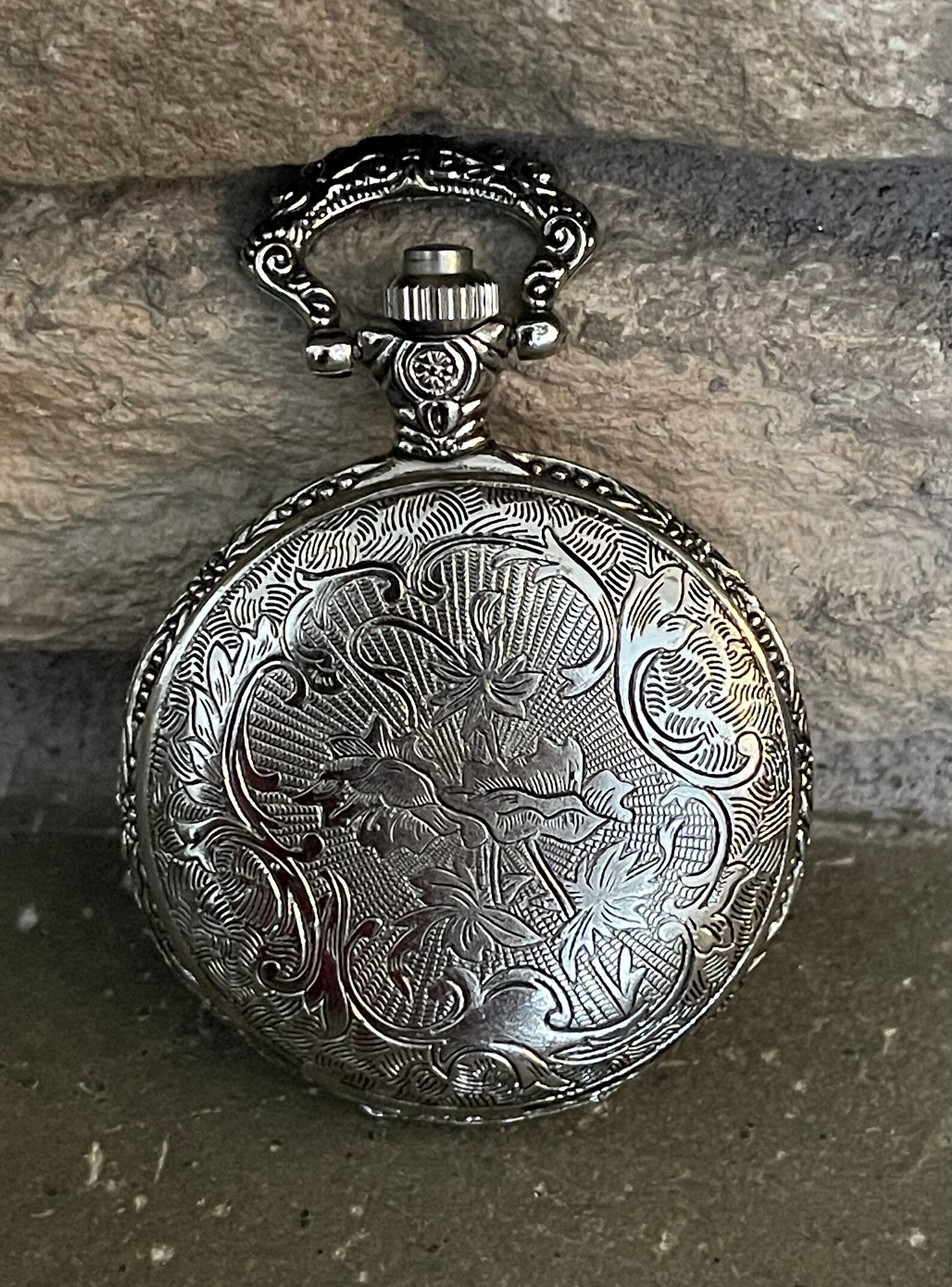 Pocket Watch Geneva Quartz with Japan Movement. Beautiful Etsy