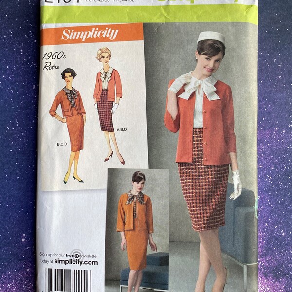 Uncut Simplicity 2154 vintage collection Size 16-24 Cardigan, Blouse, Jacket and Skirt Sewing Pattern