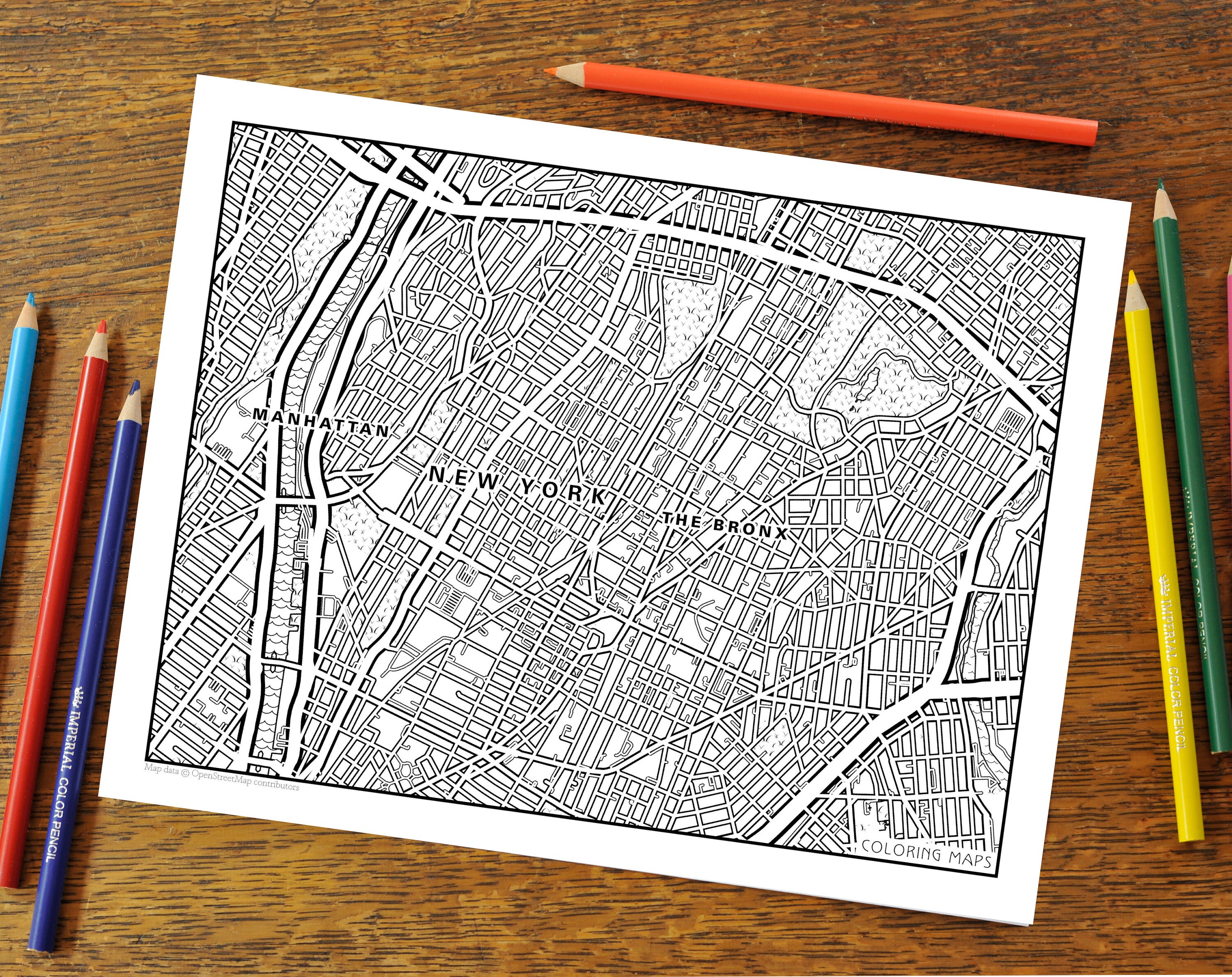 5 Pack New York City Coloring Page NYC Adult Coloring | Etsy