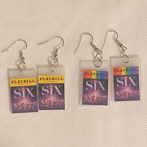 Six Broadway Playbill Earrings