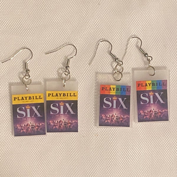 Six Broadway Playbill Earrings
