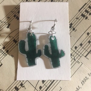 Cactus Shrinky Dink Earrings