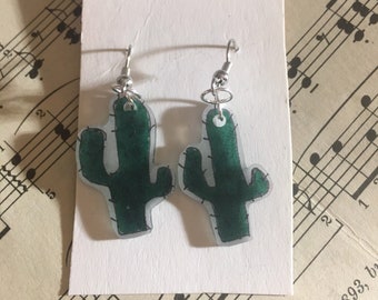 Cactus Shrinky Dink Earrings