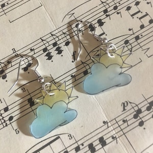 Sun and Cloud Shrinky Dink Earrings