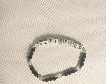 Hamilton Musical Satisfied Beaded Bracelet • Beaded Letter Bracelet • Musical Theatre Gift