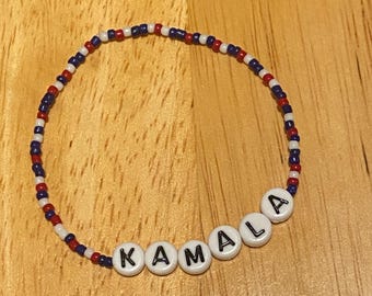 Kamala Harris Beaded Bracelet | Harris Walz | Election Bracelet | Vote 2024