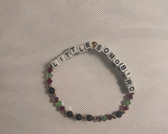 Hadestown Musical Little Songbird Beaded Bracelet • Beaded Letter Bracelet • Musical Theatre Gift