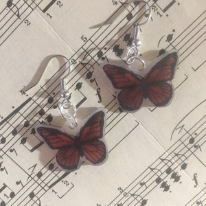 Monarch Butterfly Shrinky Dink Earrings