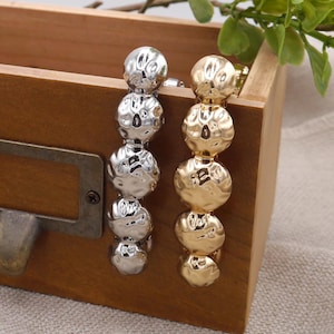 Tiered DOTS Metal Hair Barrette | Unique Hammered Big Hair Clip | Clip Size 70mm | Gift Idea