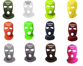 Custom or Plain 3 Hole Ski Mask Warm Knitted Balaclavas