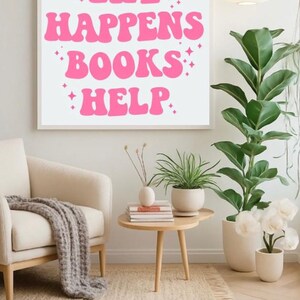 Pink wall art quote for readers