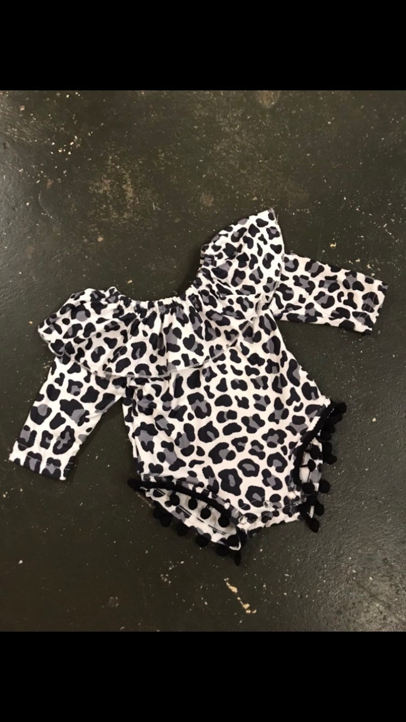 Black and gray leopard bodysuit
