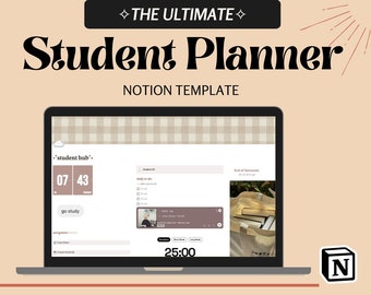 college assignment organizer Notion Student Planner Template, Student Planner, Academic Planner, Digital Planner, Aesthetic Notion Organizer, Notion Editable Template